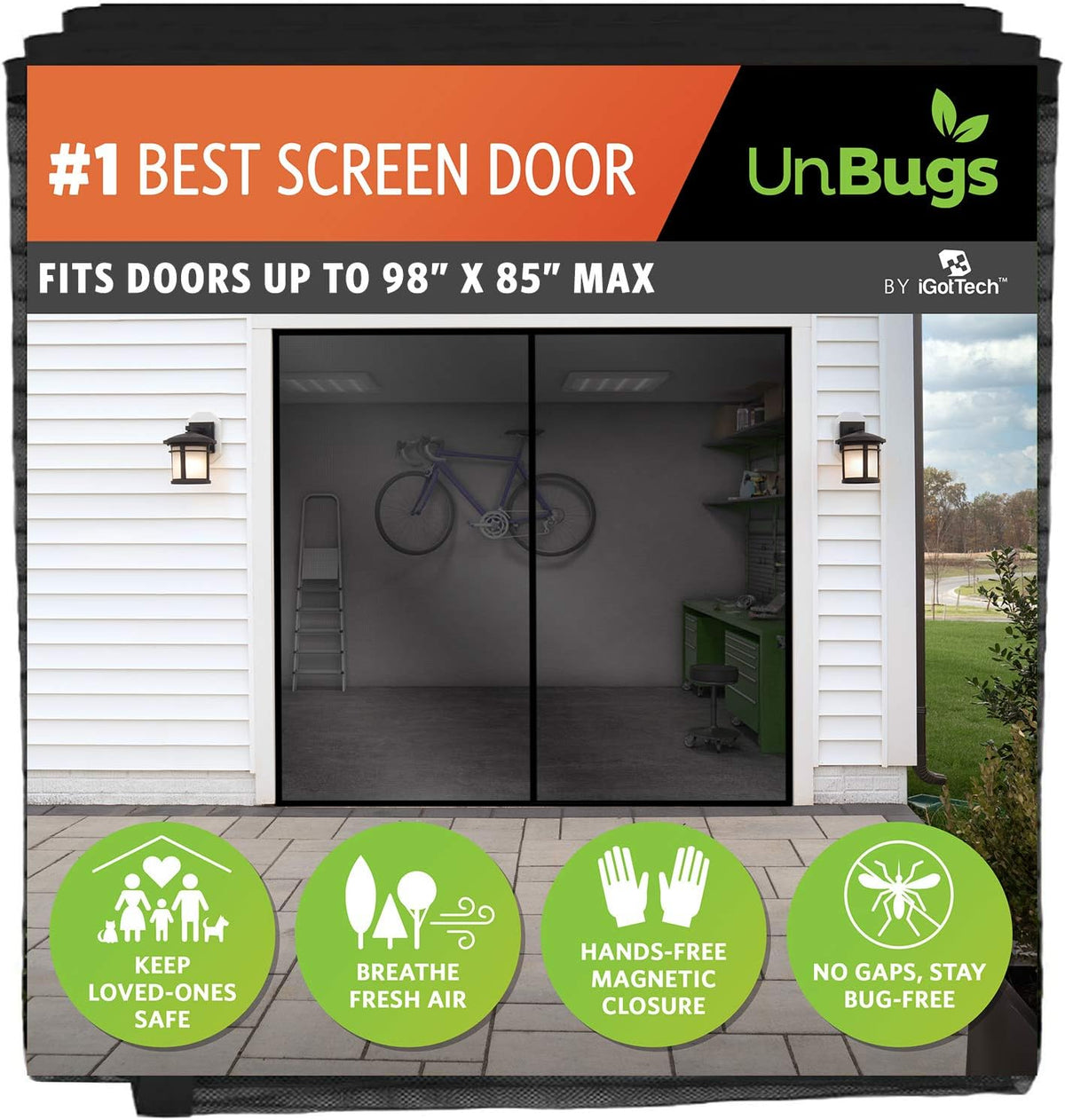 Fiberglass Mesh Magnetic Screen Door Pack of 2 B359865