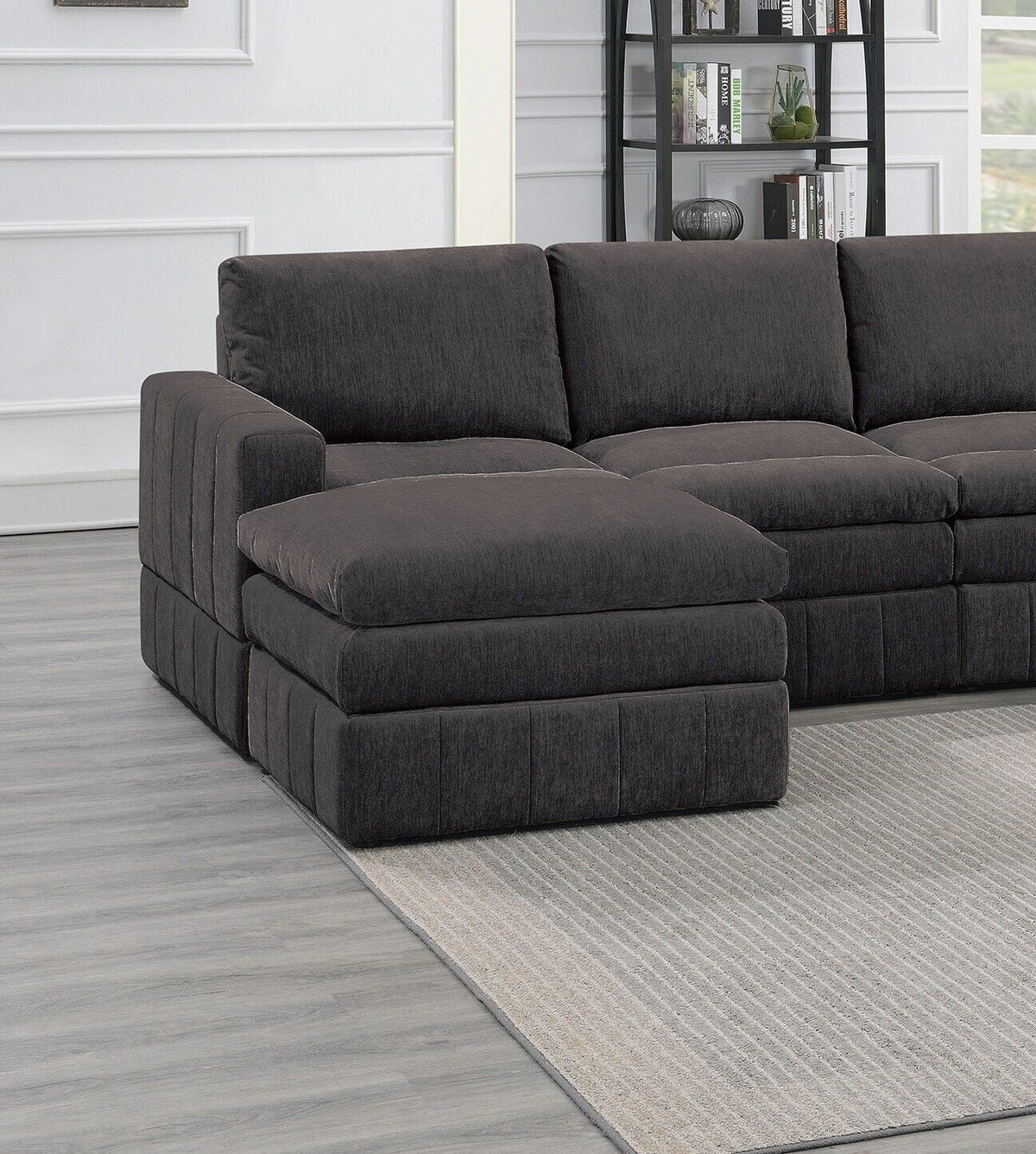 Plush Cushion 6pc Modular Sectional Set with Ottoman F734779