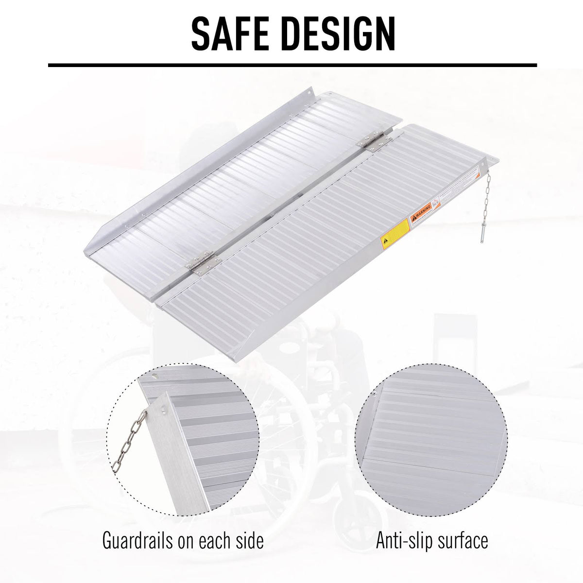 3ft Aluminum Foldable Wheelchair Ramp with Carry Handle T457