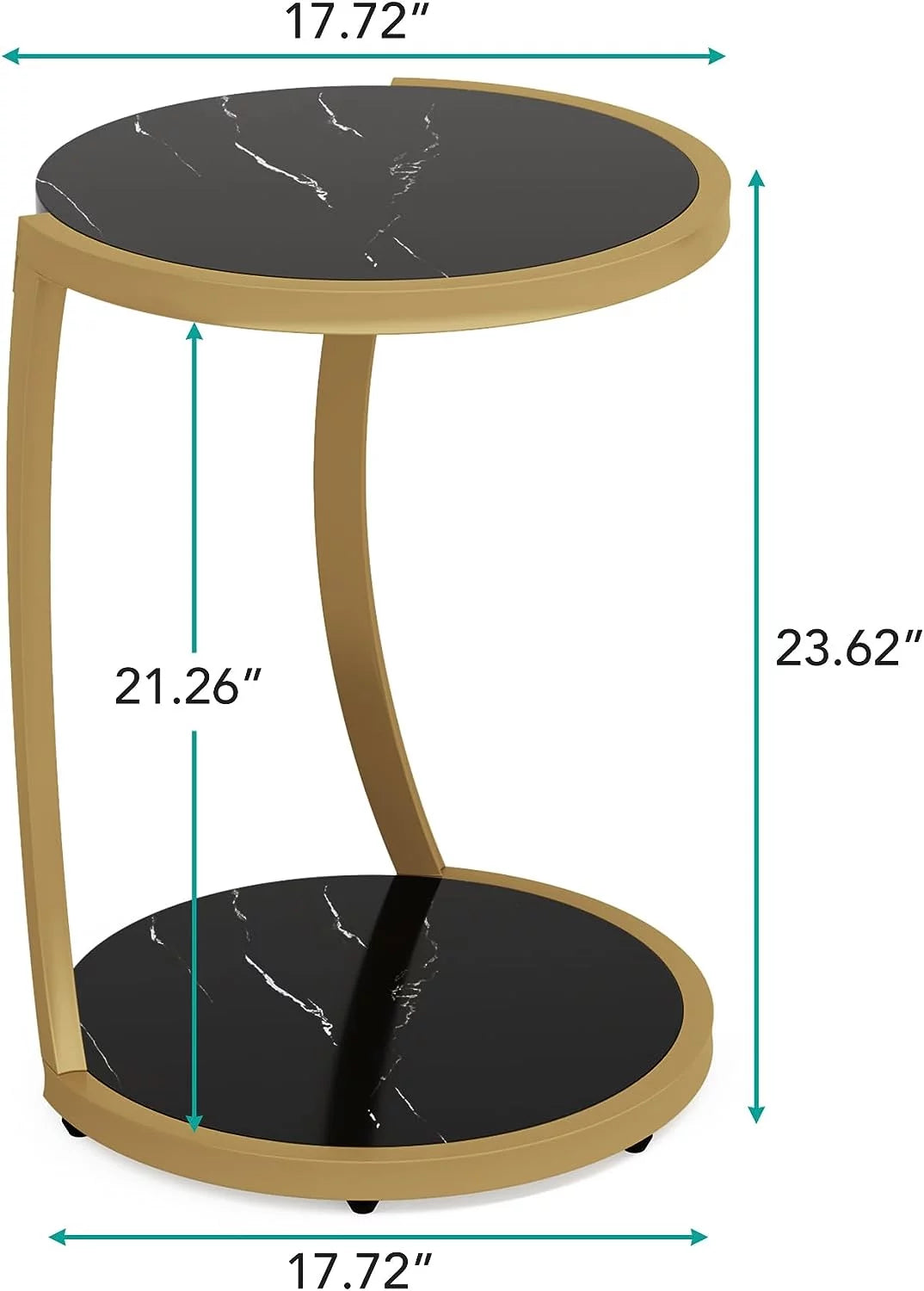 Round Faux Marble End Table G797765
