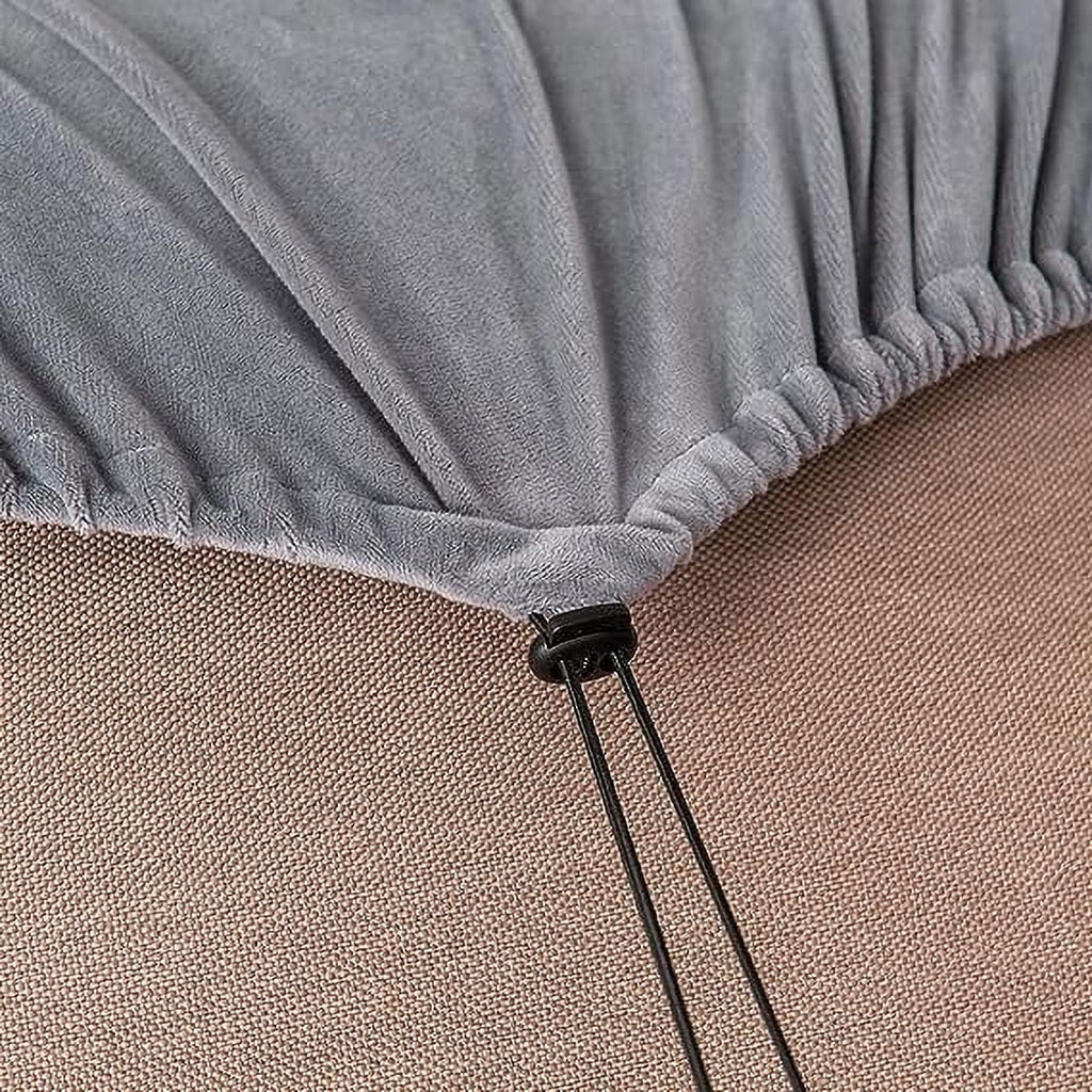 5 Pieces Stretch Sofa Slipcover with Individual Backrest and Cushion Covers (Light Grey, 2 Seat) E194488