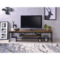 Weathered Oak Black TV Stand Q6657