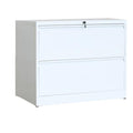 White 2-Drawer Lateral File Cabinet with Lock and Key F924