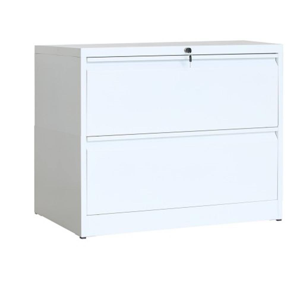 White 2-Drawer Lateral File Cabinet with Lock and Key F924