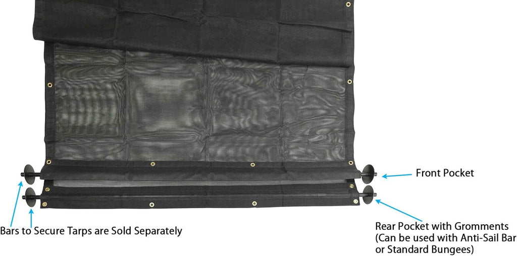 6'6" x 15' Vinyl Coated Mesh Tarp with Double Pocket F417