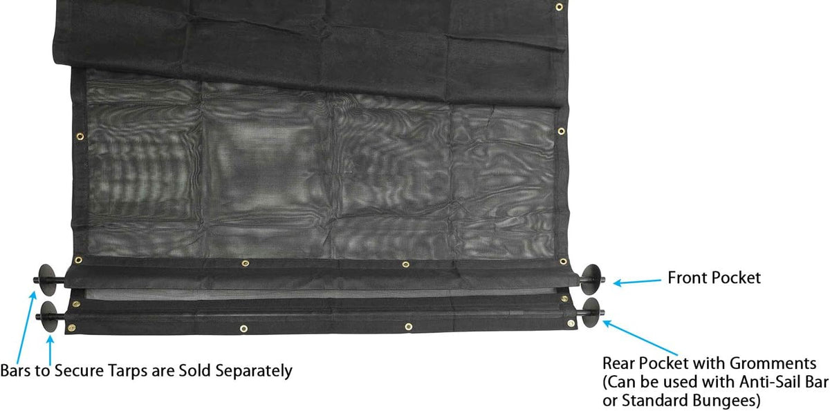 6'6" x 15' Vinyl Coated Mesh Tarp with Double Pocket F417
