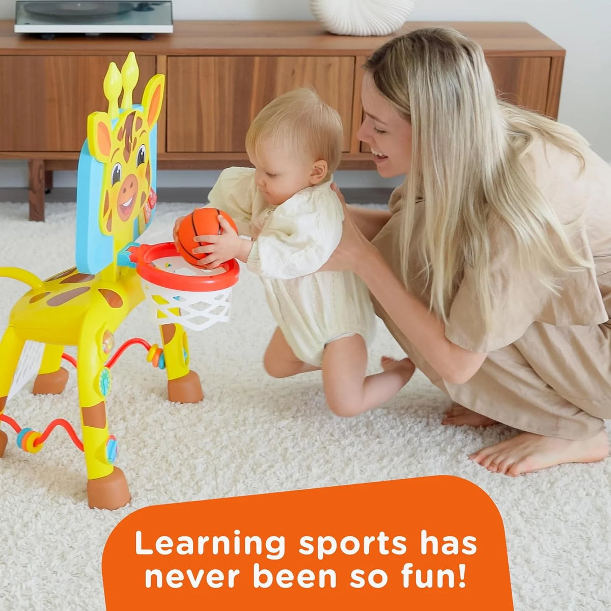 Giraffe Basketball Hoop & Soccer Goal Activity Center V87924