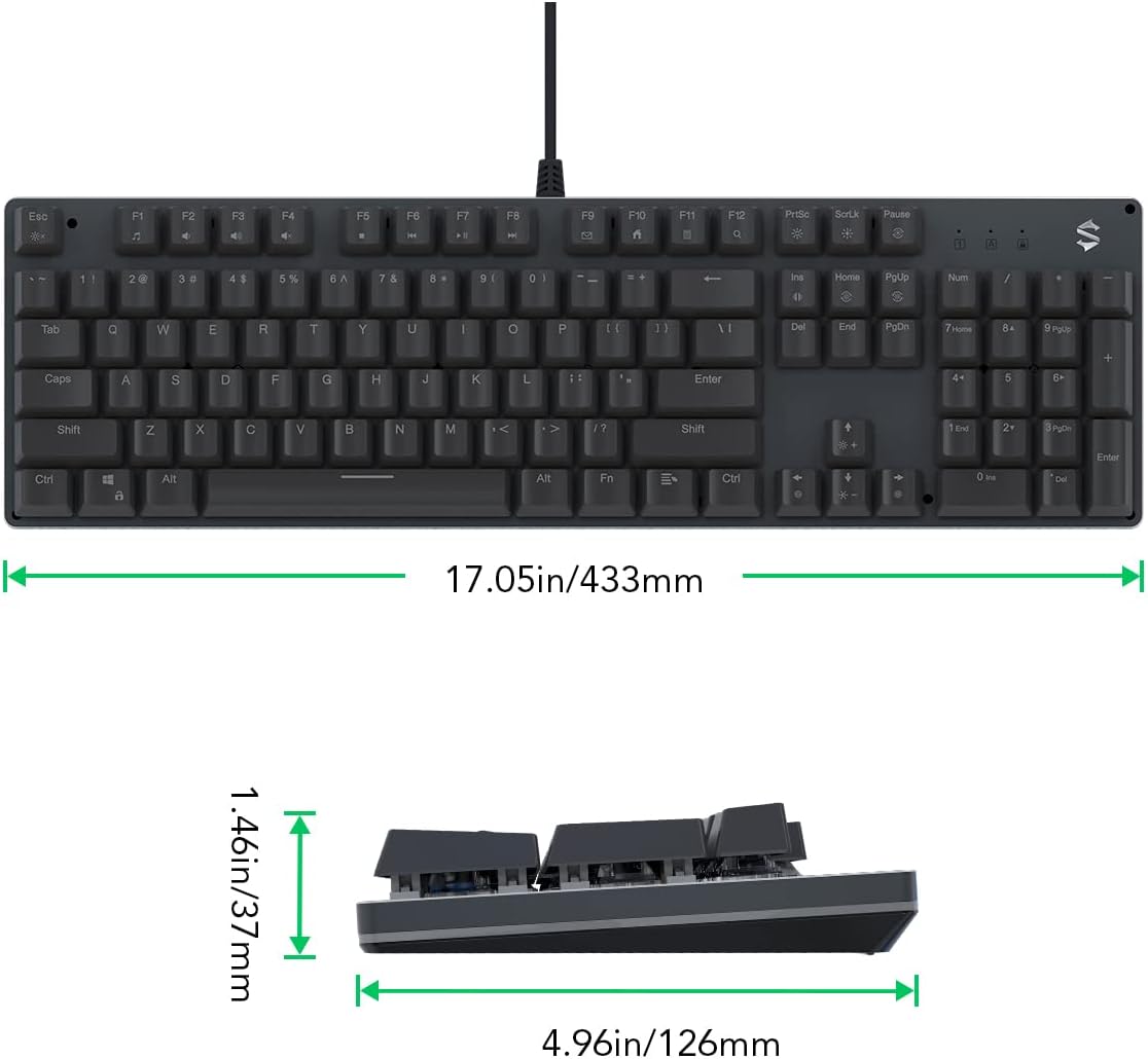 Black Shark RGB Mechanical Gaming Keyboard with Blue Switches, 104 Keys H2191