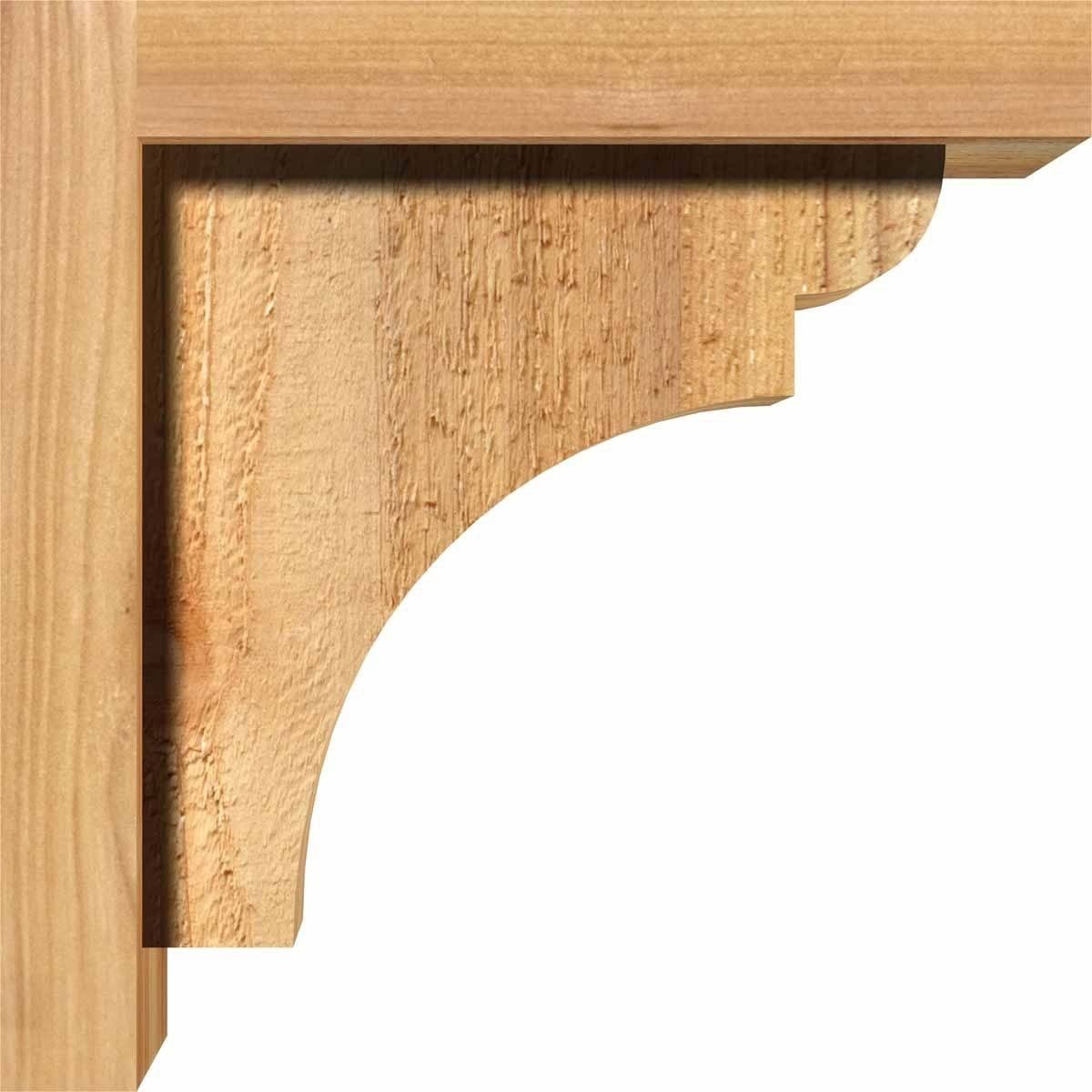 8x22W x 14x22D x 18x22H Rough Sawn Corbel with Backplate, Western Red Cedar D744844