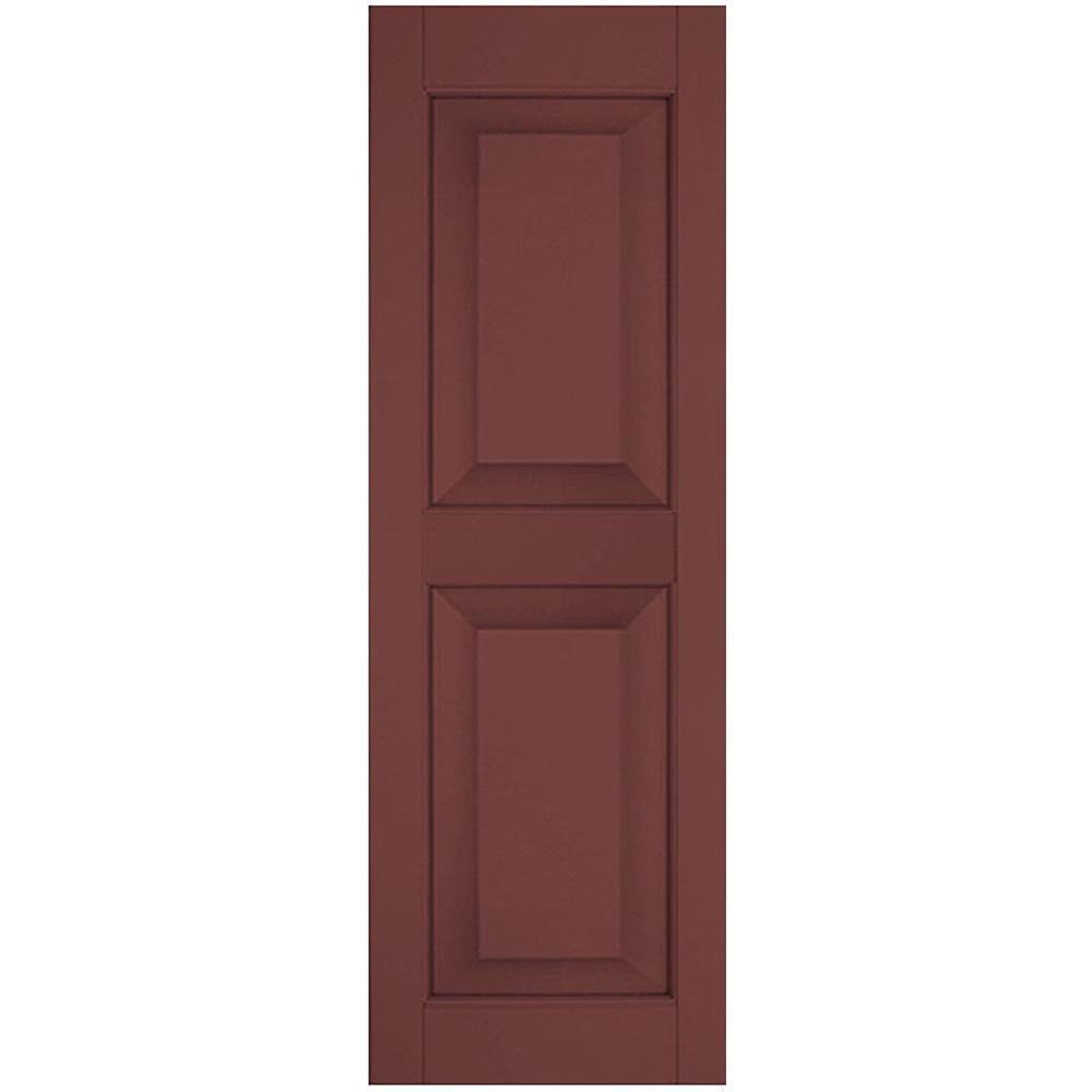 12 in. x 52 in. Real Wood Pine Raised Panel Shutters Pair N87565