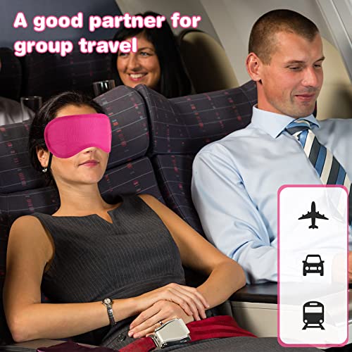 100 Pieces Pink Silk Sleep Eye Mask with Adjustable Elastic Strap J56457