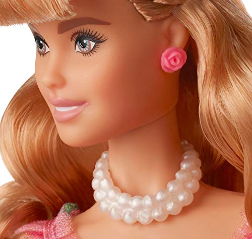 11.5-inch Blonde Hair Doll with Floral Gown and Doll Stand T1139
