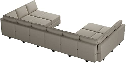 Oversized Modular U Shaped Sectional Sofa with Storage Velvet Black O3777