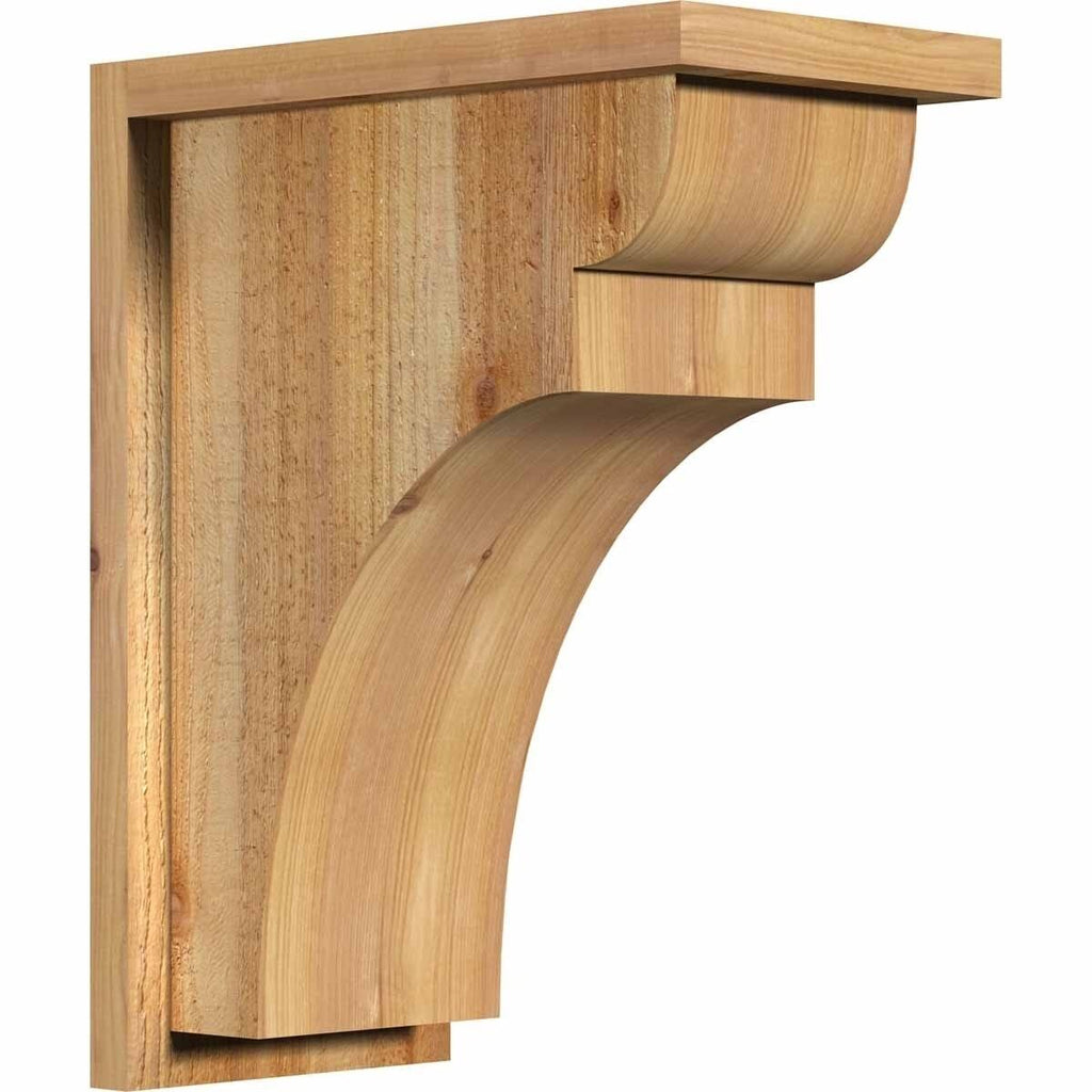 8x22W x 14x22D x 18x22H Rough Sawn Corbel with Backplate, Western Red Cedar D744844