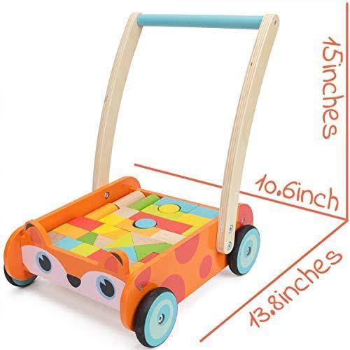 Wooden Baby Learning Walker Push Toy 35 Pcs X8157
