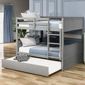 Twin Over Full Solid Wood Bunk Bed with Slide and Stairs E9877