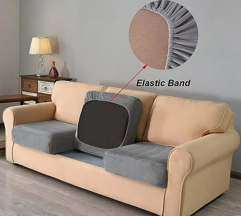 5 Pieces Stretch Sofa Slipcover with Individual Backrest and Cushion Covers (Light Grey, 2 Seat) E194488