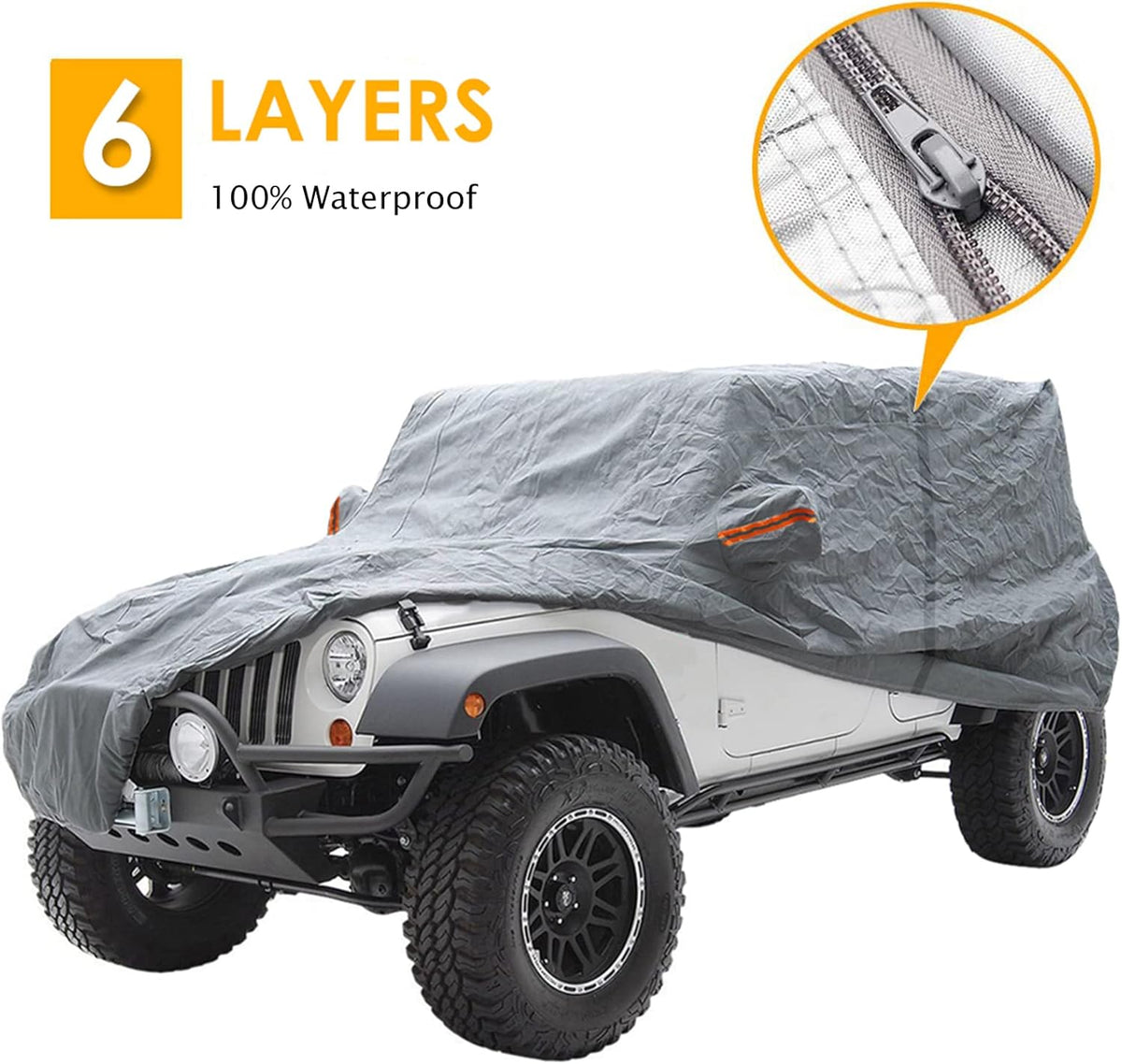 Gray Waterproof Car Cover for Wrangler 4 Door, Pack of 2 X582