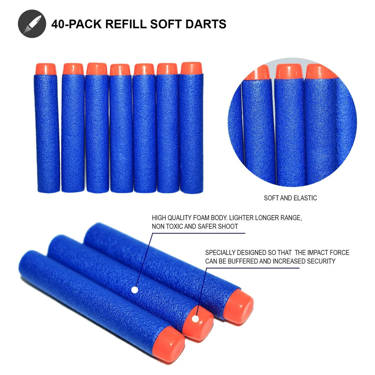 43pc Electronic Digital Target with 40 Soft Darts 2 Wristbands H708