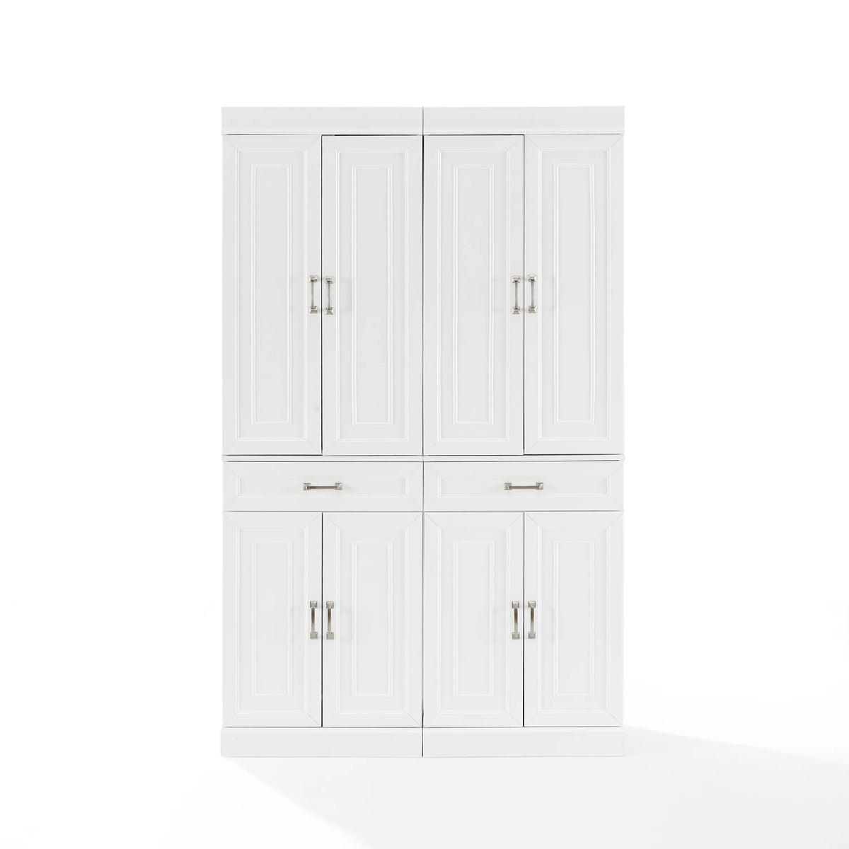 White MDF Wood Pantry (Set of 2) I153