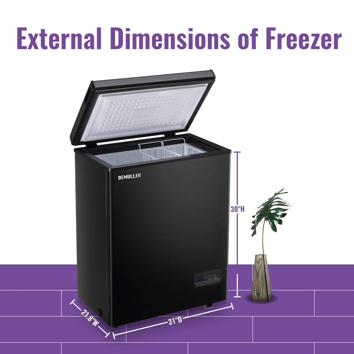 Chest Freezer with Electronic Display Screen 2 Removable Baskets P50005