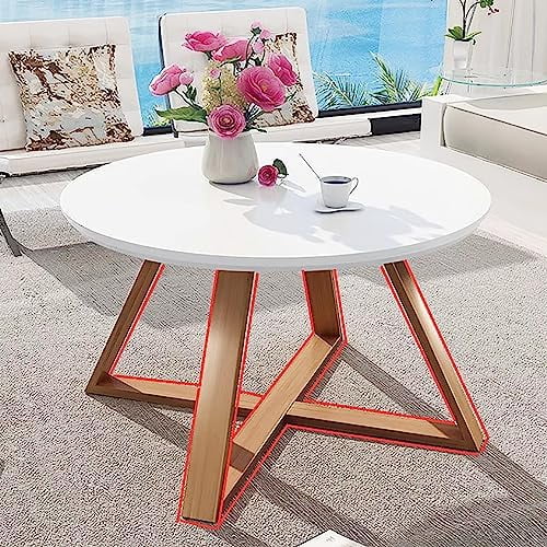 Solid Wood Round Coffee Table 31.5'' White U222122