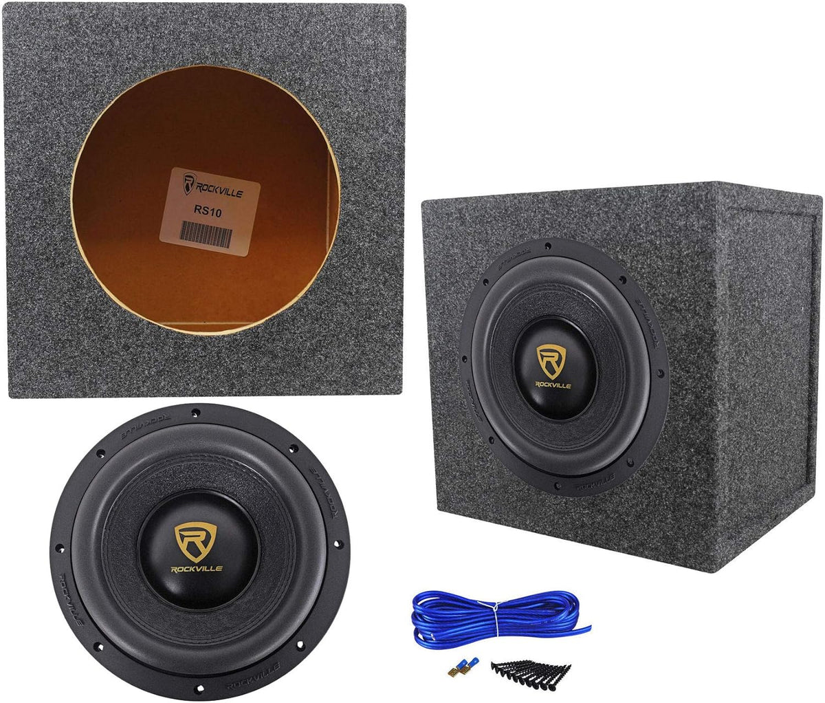 10" 3200 Watt Car Audio Subwoofer with Sealed Sub Box Enclosure U630