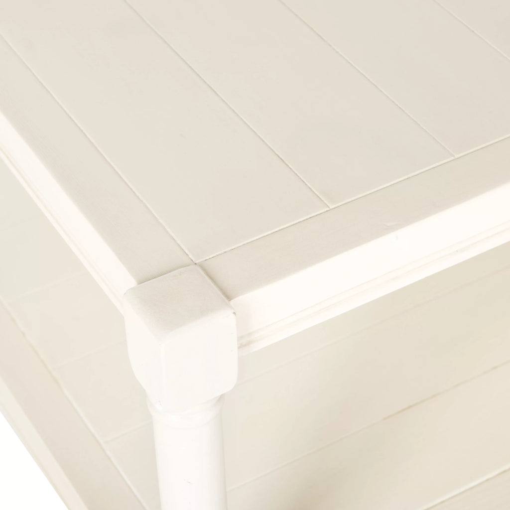White Coffee Table with Storage Shelf E786