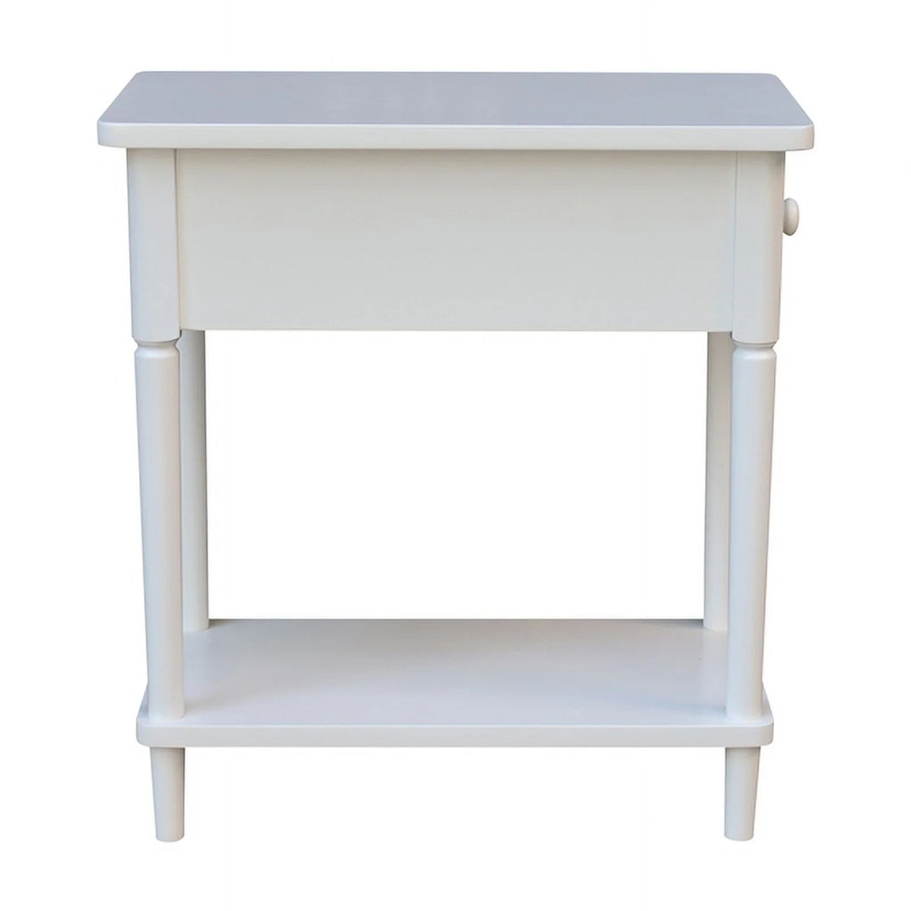White Narrow Solid Wood Side Table F639364