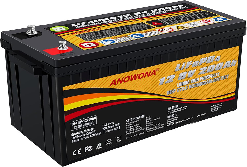 12.8V 200Ah Lithium Iron LiFePO4 Deep Cycle Battery with 200A BMS J945912
