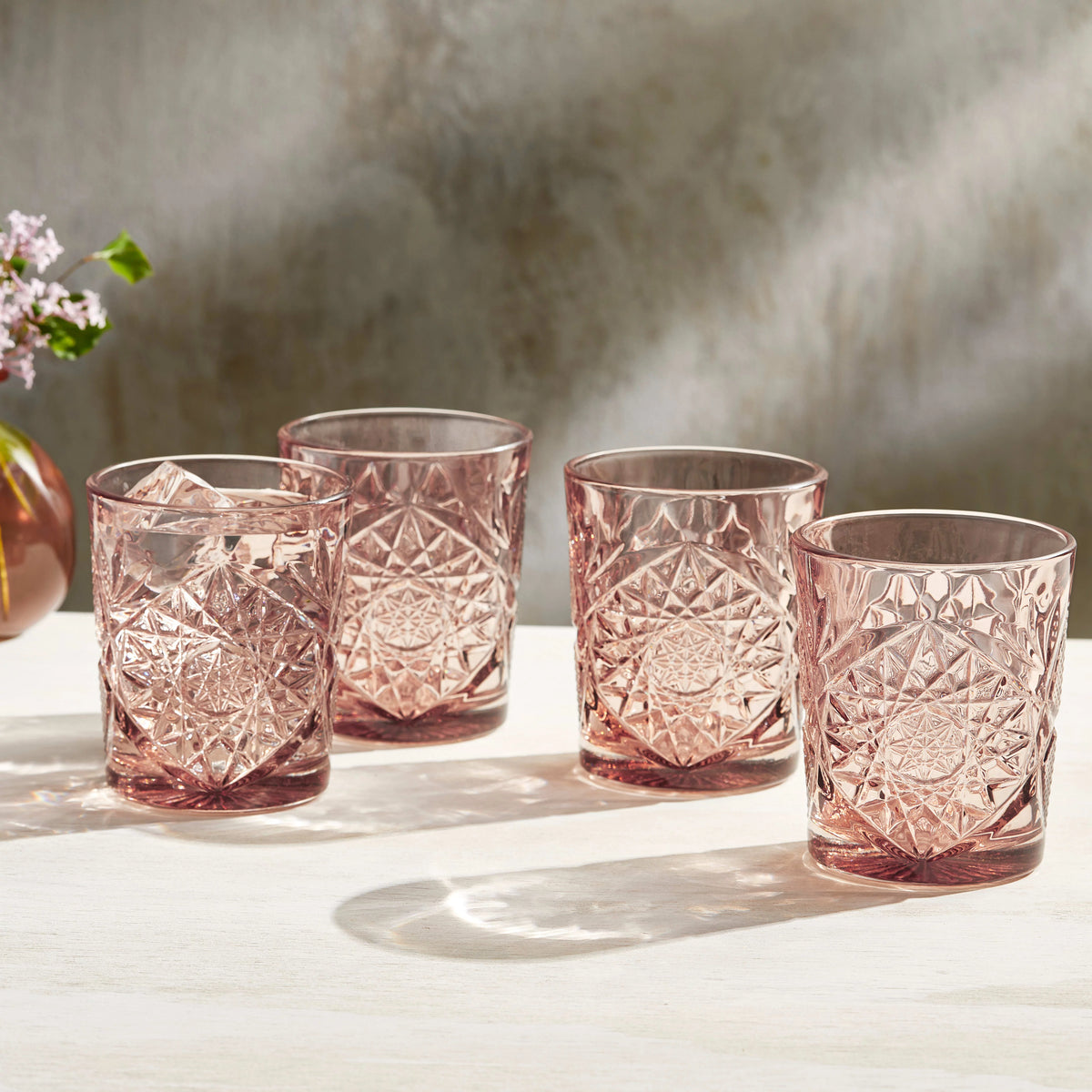 Rose 12-ounce Set of 4 Old Fashioned Glasses S933837