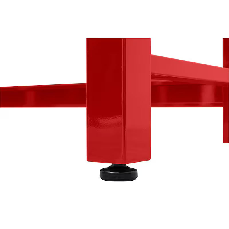 6 ft. Adjustable Height Solid Wood Top Workbench in Red I840817