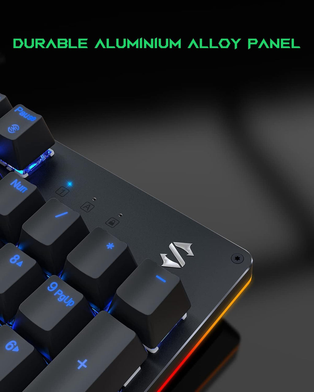 Black Shark RGB Mechanical Gaming Keyboard with Blue Switches, 104 Keys H2191