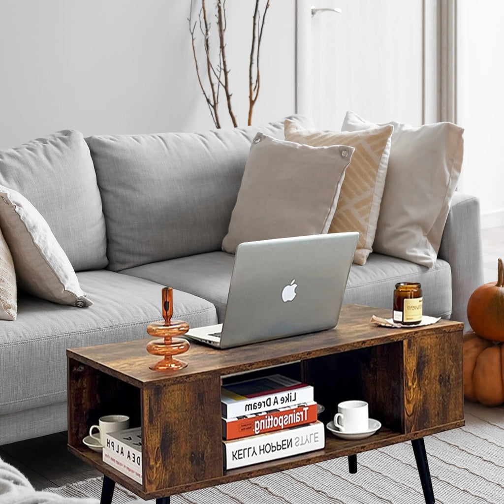 Rectangle Wooden Coffee Table with Open Storage F714777
