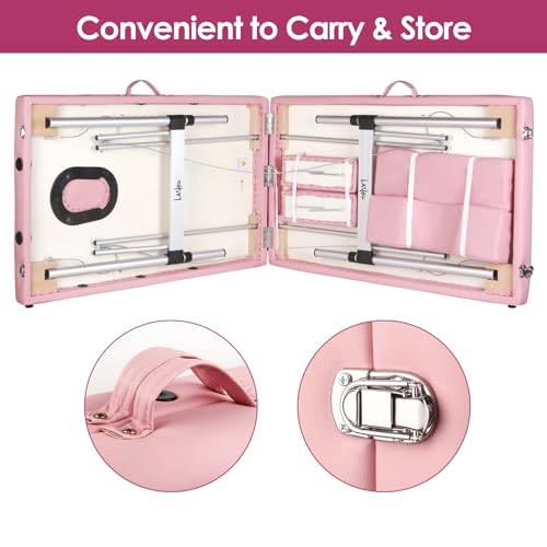Pink Height Adjustable Waterproof Aluminum Lash Bed H9604