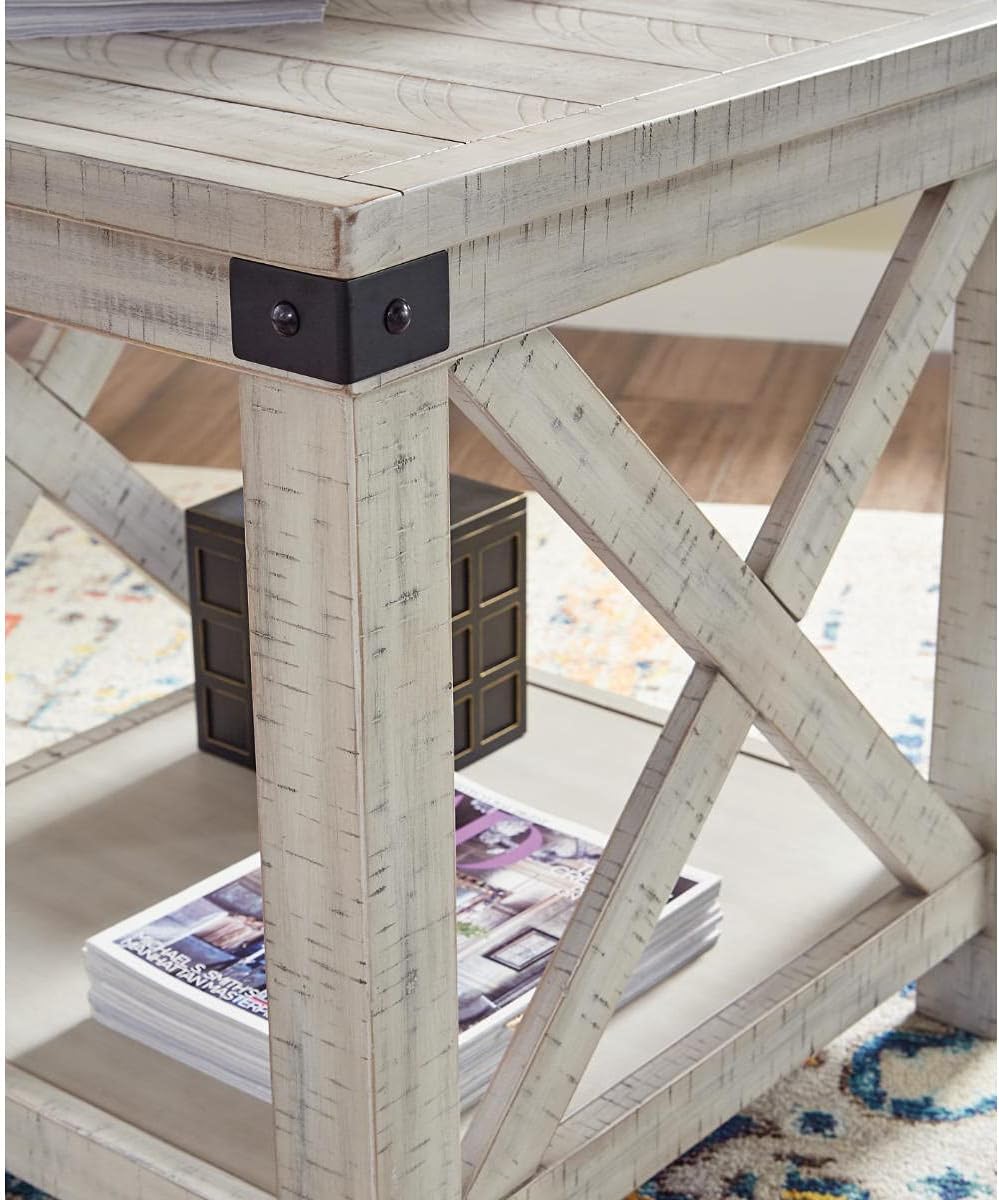 Whitewash Rectangular End Table M962587