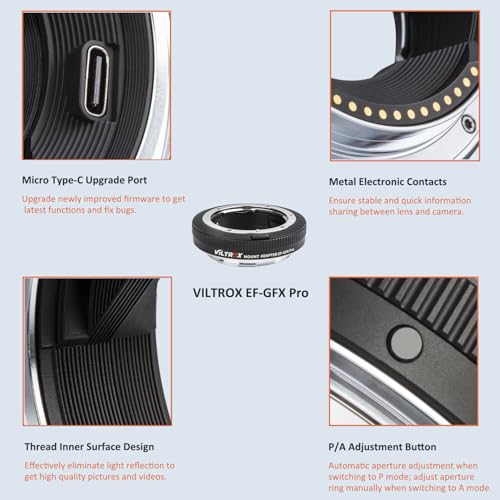 Auto-Focus Lens Adapter for Canon EF/EF-S to Fuji G-Mount H12600