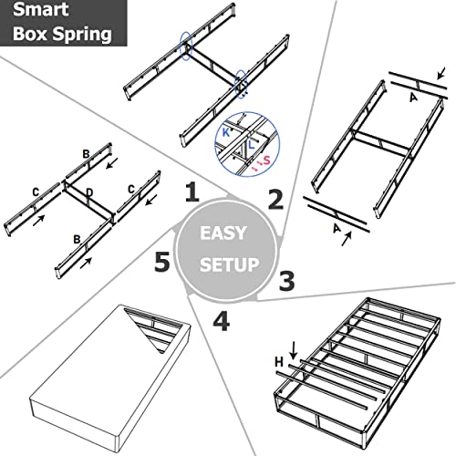 7 Inch High Profile Metal Box Spring for Full Bed I494657