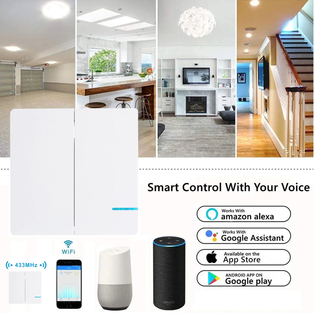 2-gang Smart Light Switch with WiFi Receiver W350918