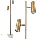 Double Head Floor Lamp with Foot Switch, Brass/Gold Finish F688