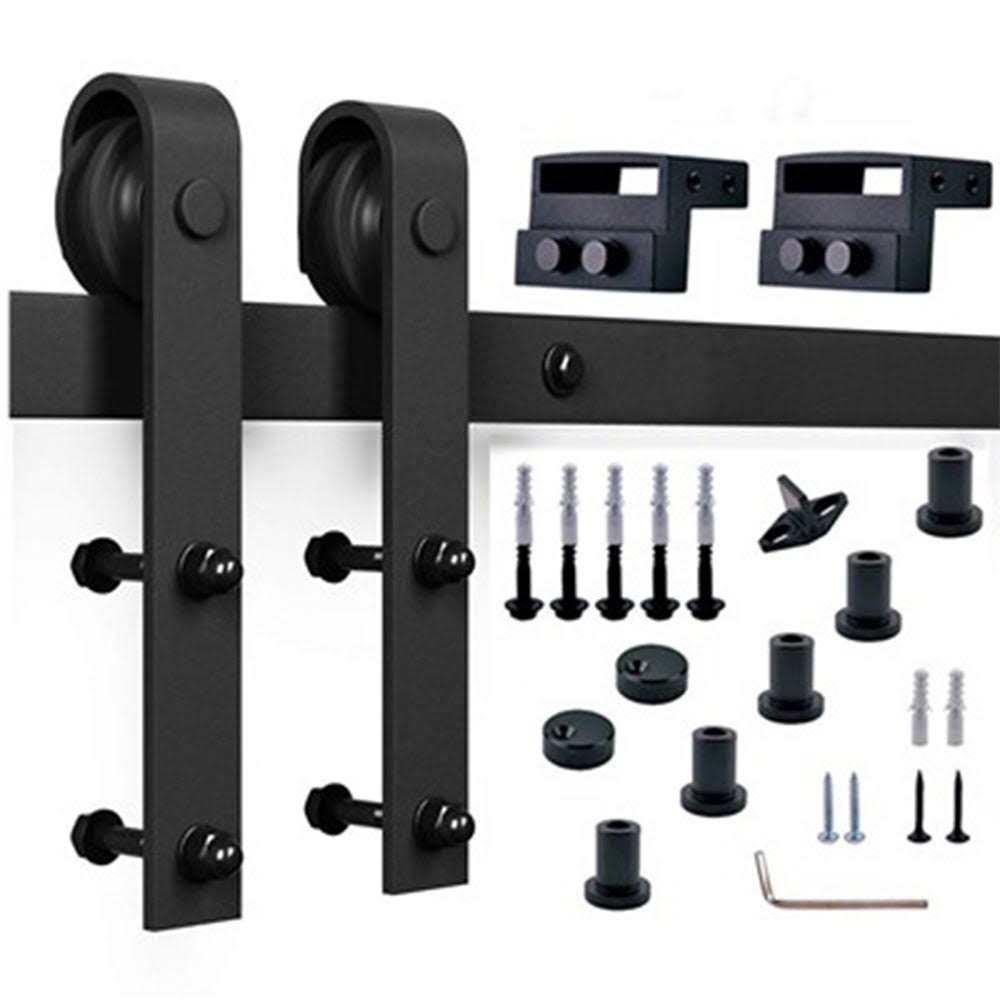 Paneled Wood Barn Door with Installation Hardware Kit E8923