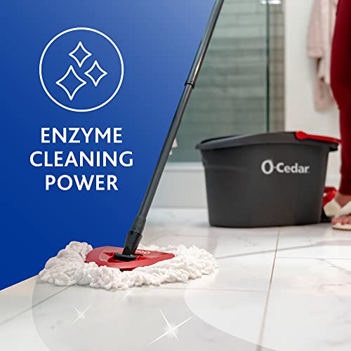 Microfiber Spin Mop & Bucket Floor Cleaning System Bundle with Hard Floor Cleaner (Lavender, 10 Count) B354402