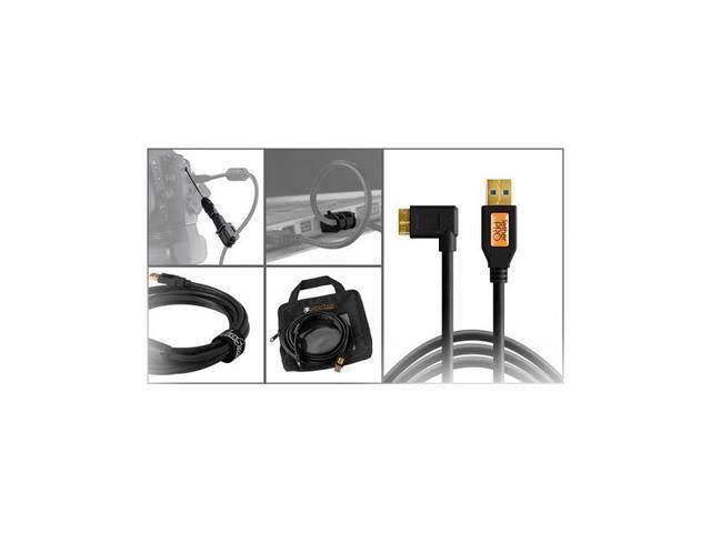 Black USB 3.0 Micro-B Cable Starter Tethering Kit J5675