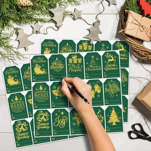 450Pcs Adhesive Foil Snowflake Christmas Name Labels J98753