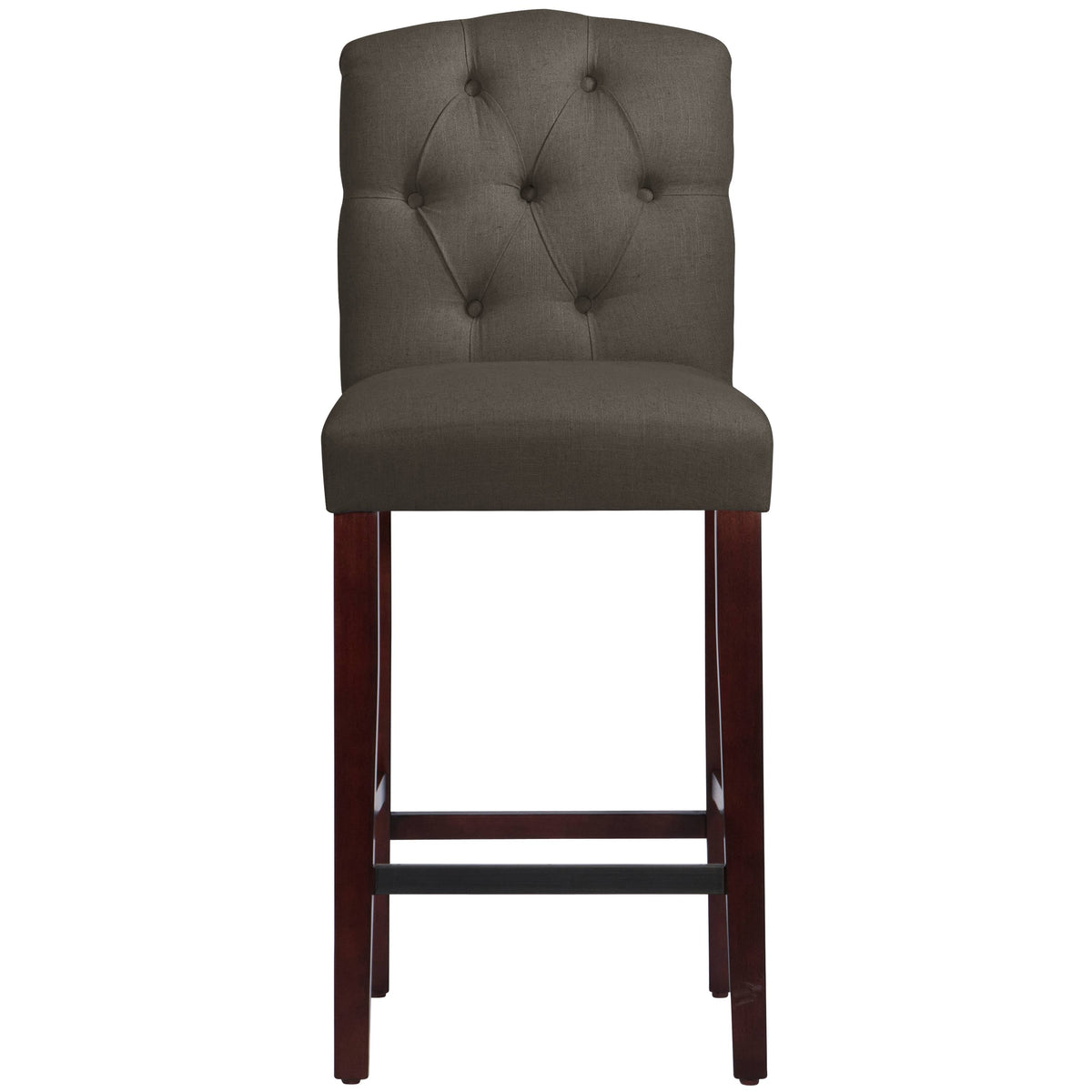Tufted Bar Stool in Linen Slate D318