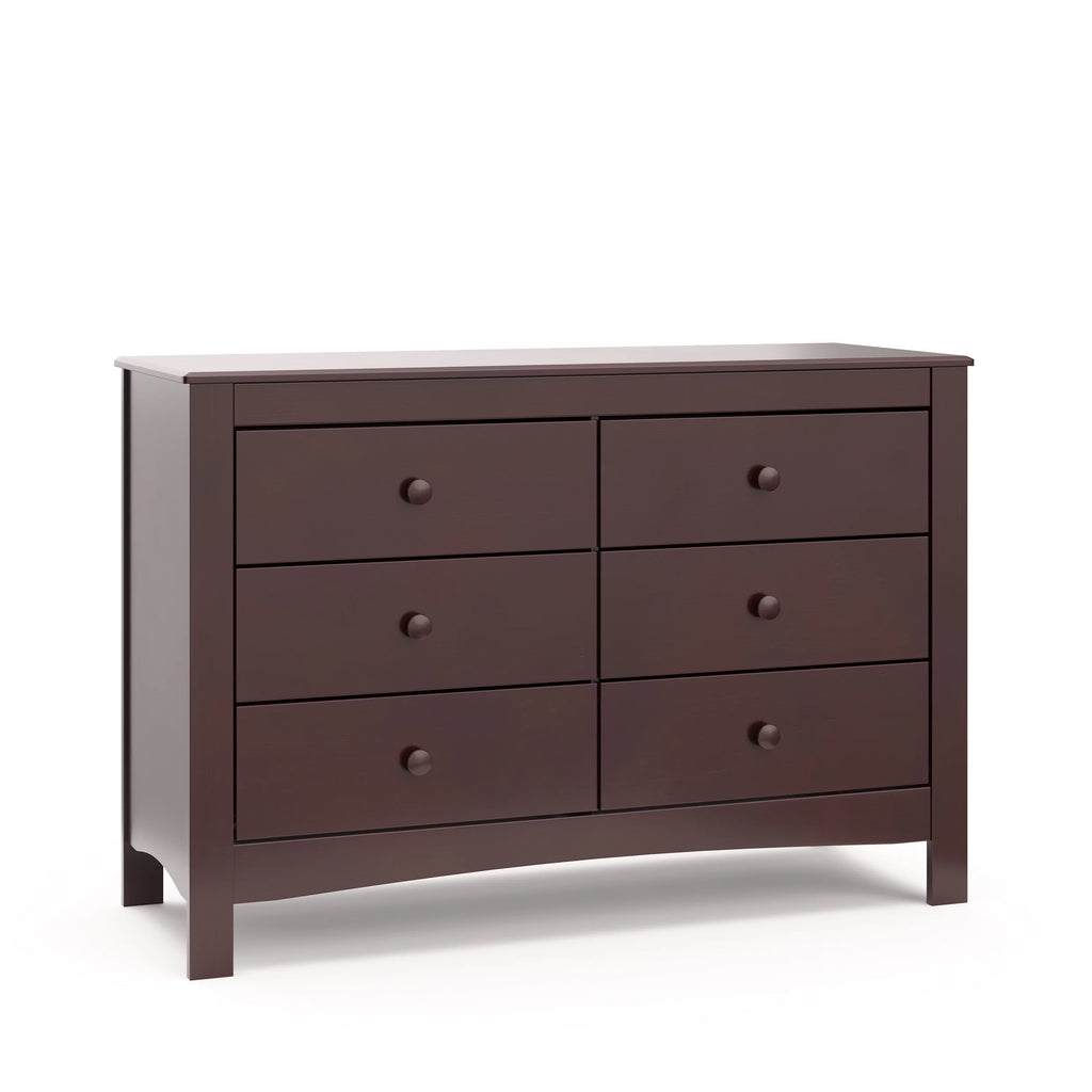 White 6 Drawer Double Dresser Q918