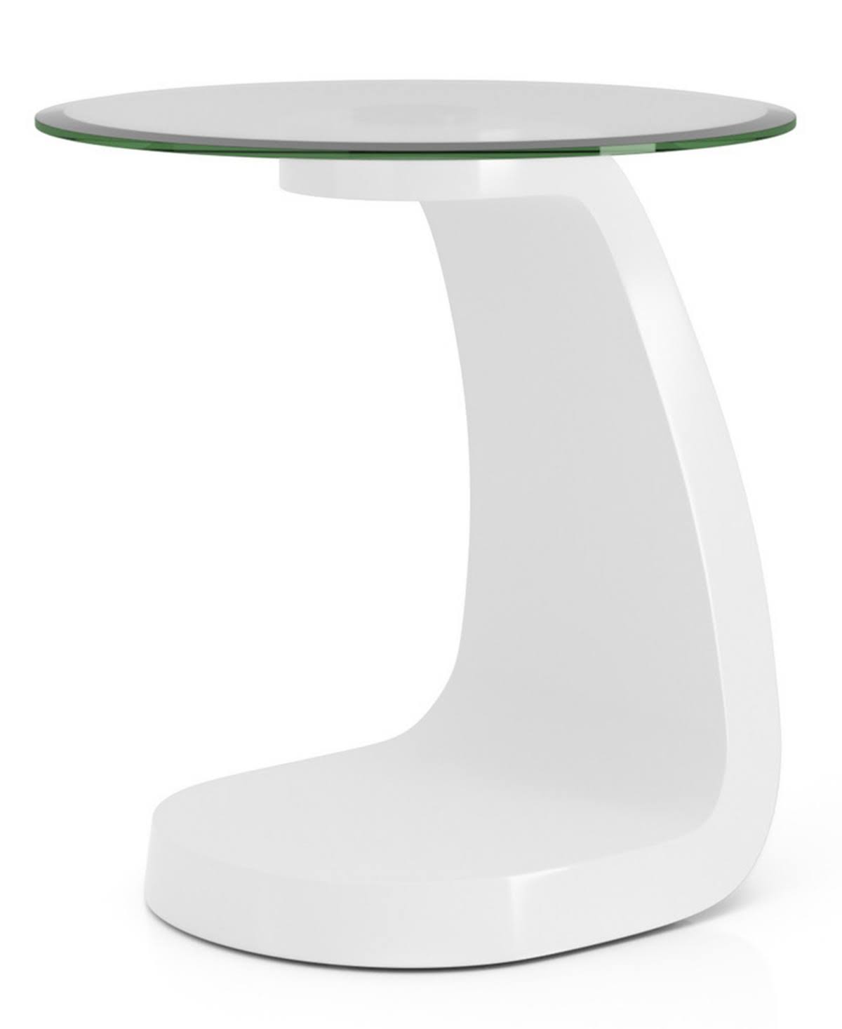 White Glass Top End Table K700365