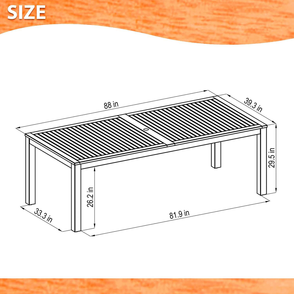 9 Piece Eucalyptus Rectangular Dining Set U410097