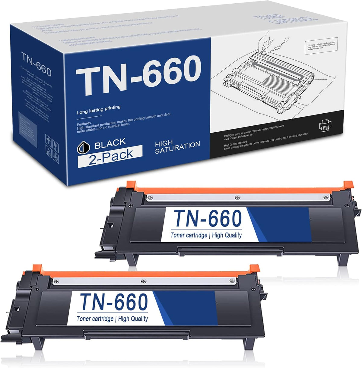Compatible TN-660 TN660 Toner Cartridge Black 2 Pack E24352