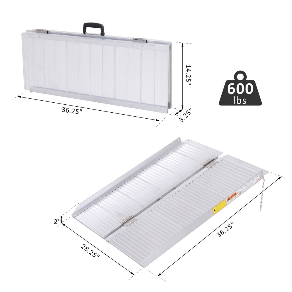 3ft Aluminum Foldable Wheelchair Ramp with Carry Handle T457